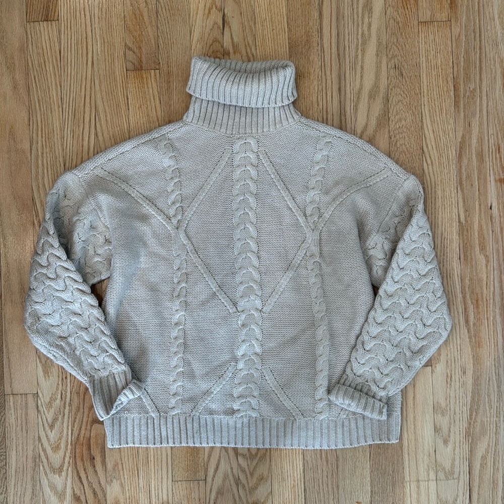 Reunited Clothing Women’s Knit Cream Turtleneck Sweater